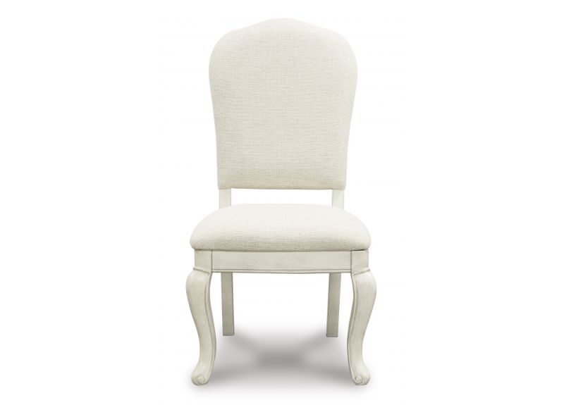 White Dining Chair in Linen Upholstery with Foam Cushion - Galga
